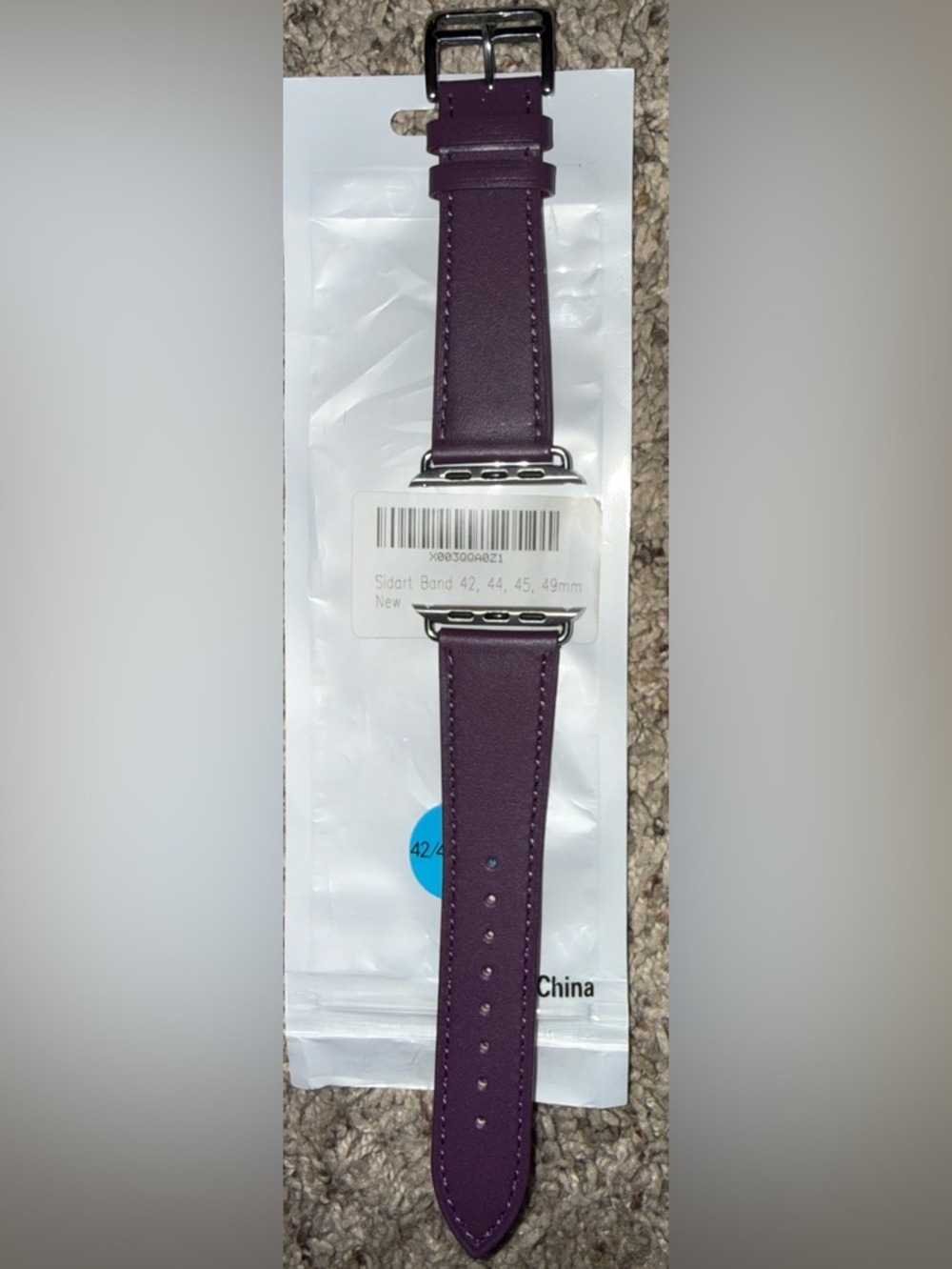 Purple Leather Watch Band for 42/44/45/49mm Apple Watch